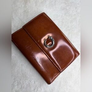 Cartier brown glossy leather wallet